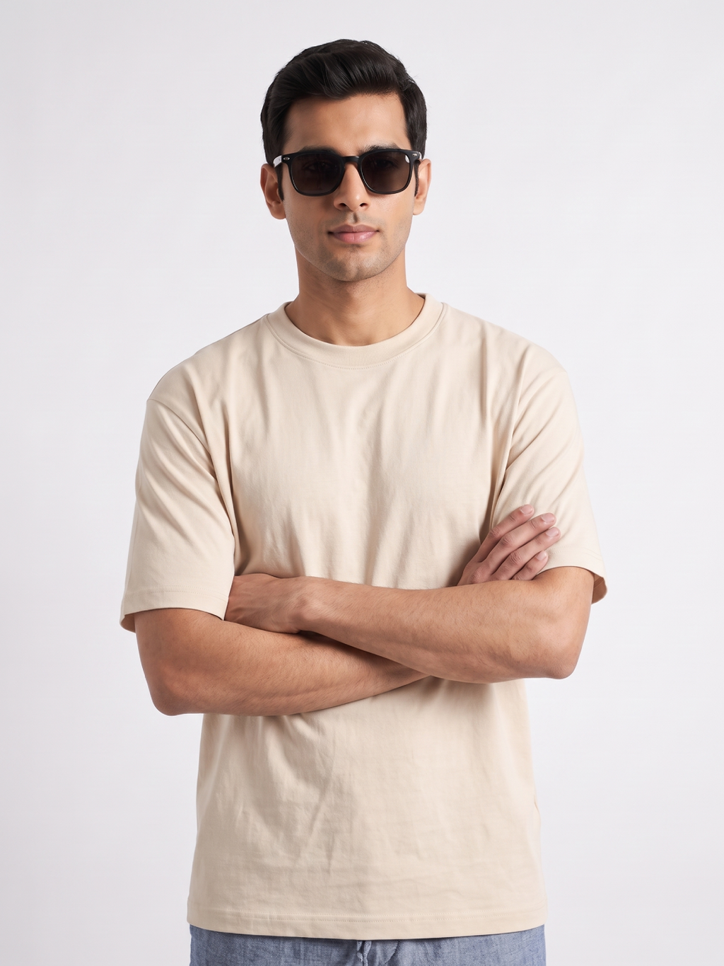 Men's 100% Cotton Relax Fit Tshirt Natural