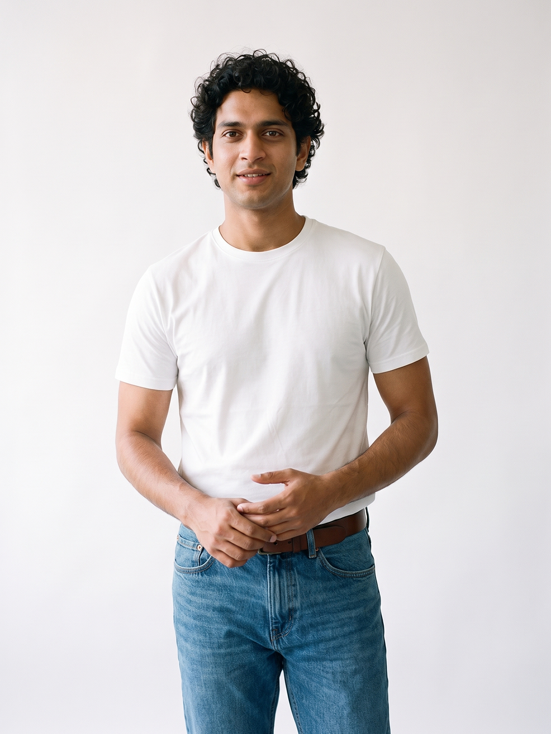 Men's 100% Cotton  Regular Fit Tshirt White
