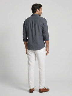 Men's Navy 100% Linen Regular Fit Shirt