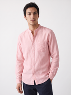 Men's Pink 100% Cotton Regular Fit Shirt