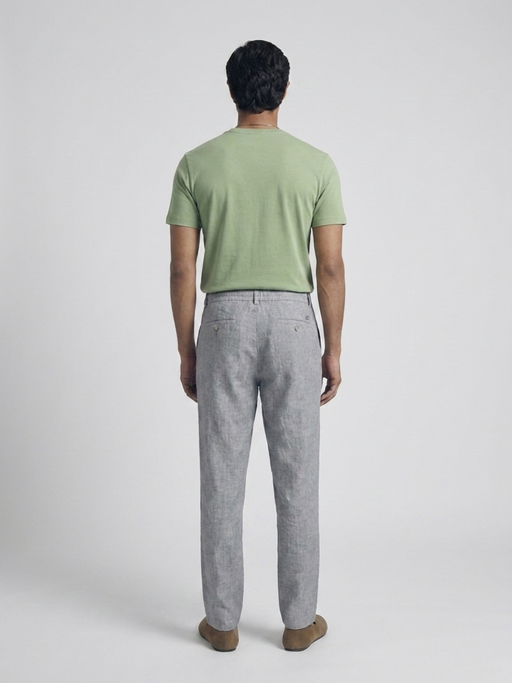 Men's Green Cotton Bamboo Elastane Regular Fit Tshirt