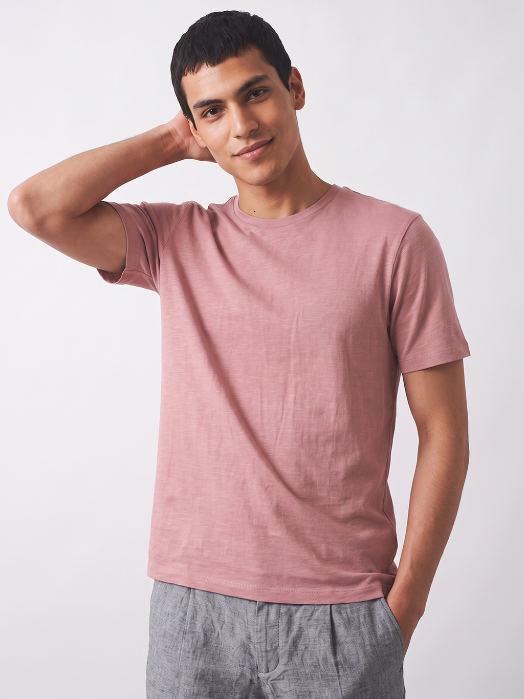 Men's 100% Cotton  Regular Fit Tshirt Pink