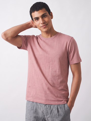 Men's 100% Cotton  Regular Fit Tshirt Pink