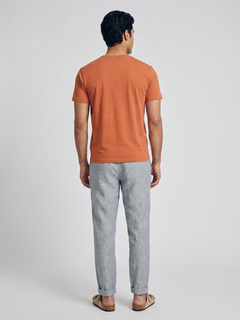 Men's Rust Cotton Bamboo Elastane Regular Fit Tshirt