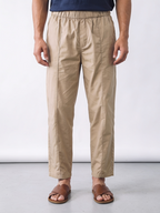 Men's 100% Cotton Loose Fit Pants Button Zip Khaki