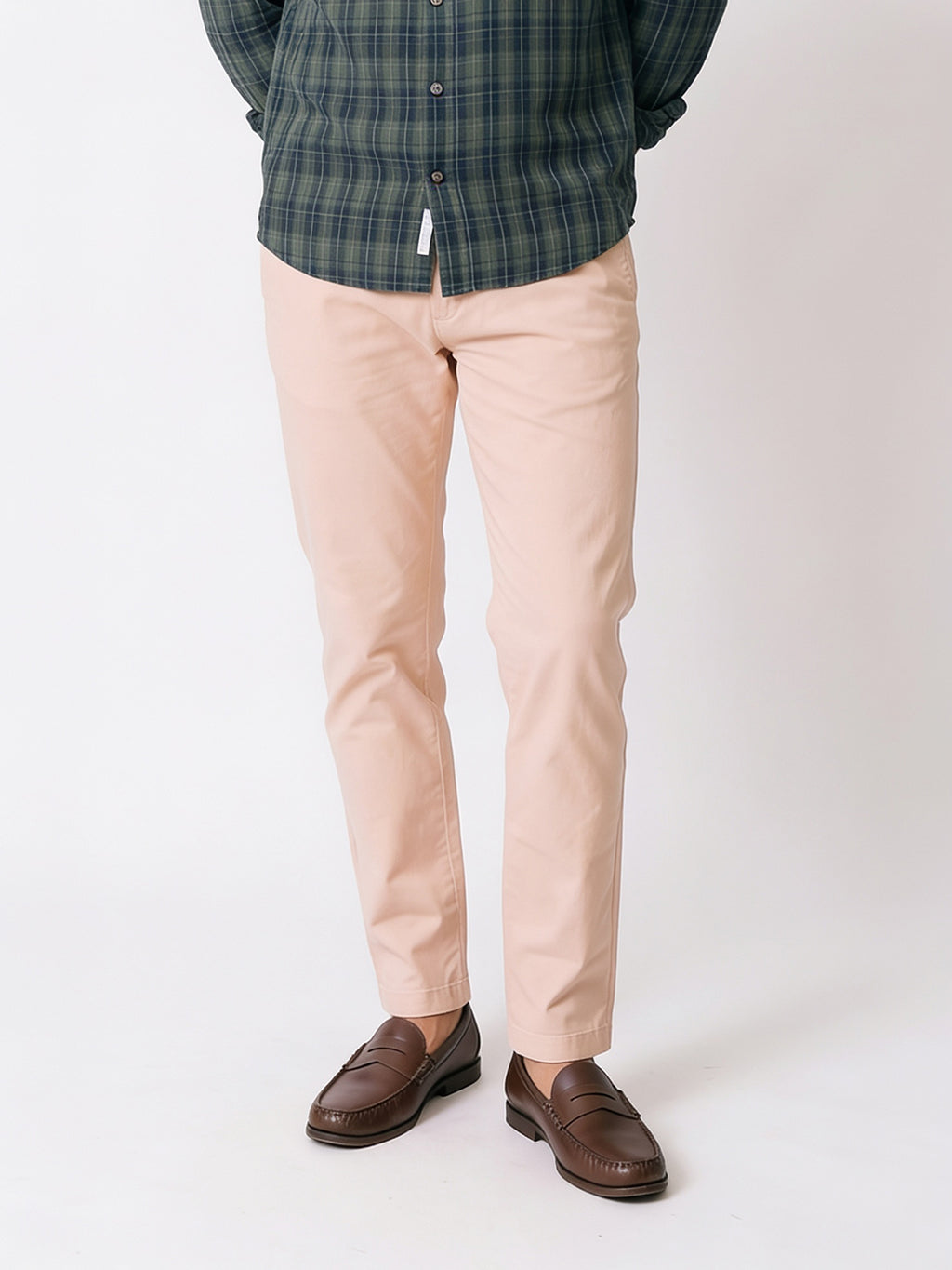 Men's Beige Cotton Lycra Slim Fit Pant