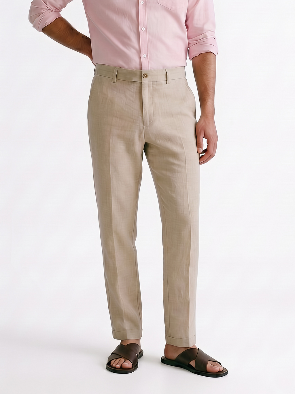 Men's Natural Cotton Linen Slim Fit Pant