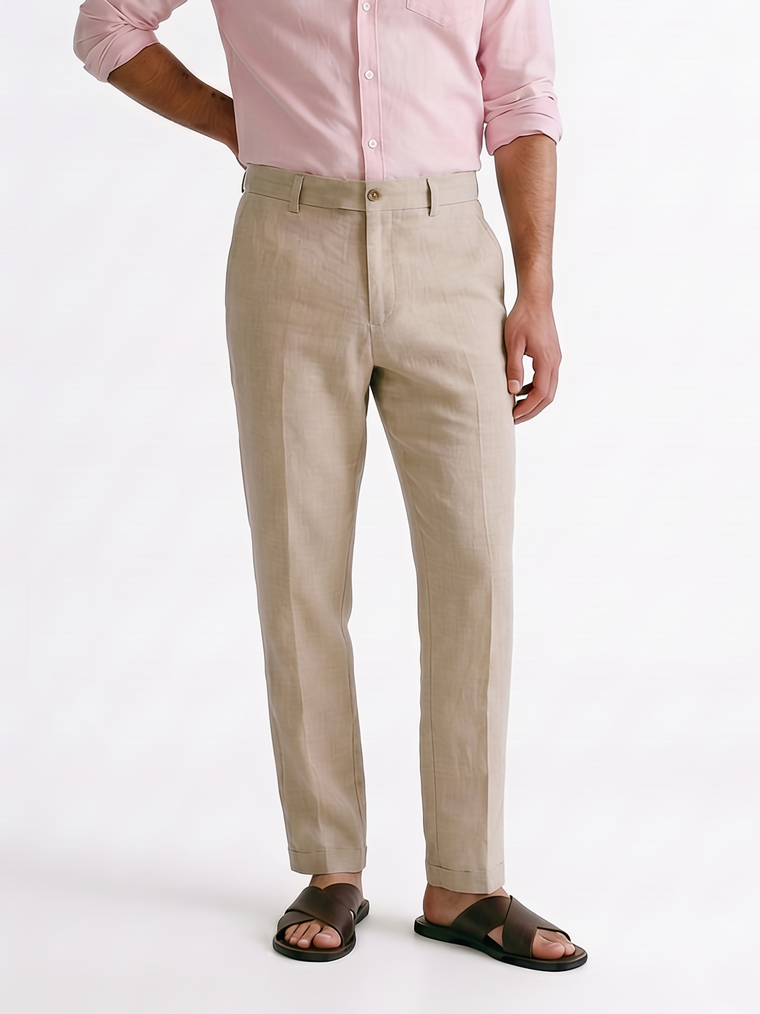 Men's Natural Cotton Linen Slim Fit Pant