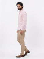 Men's Pink 100% Cotton Regular Fit Shirt