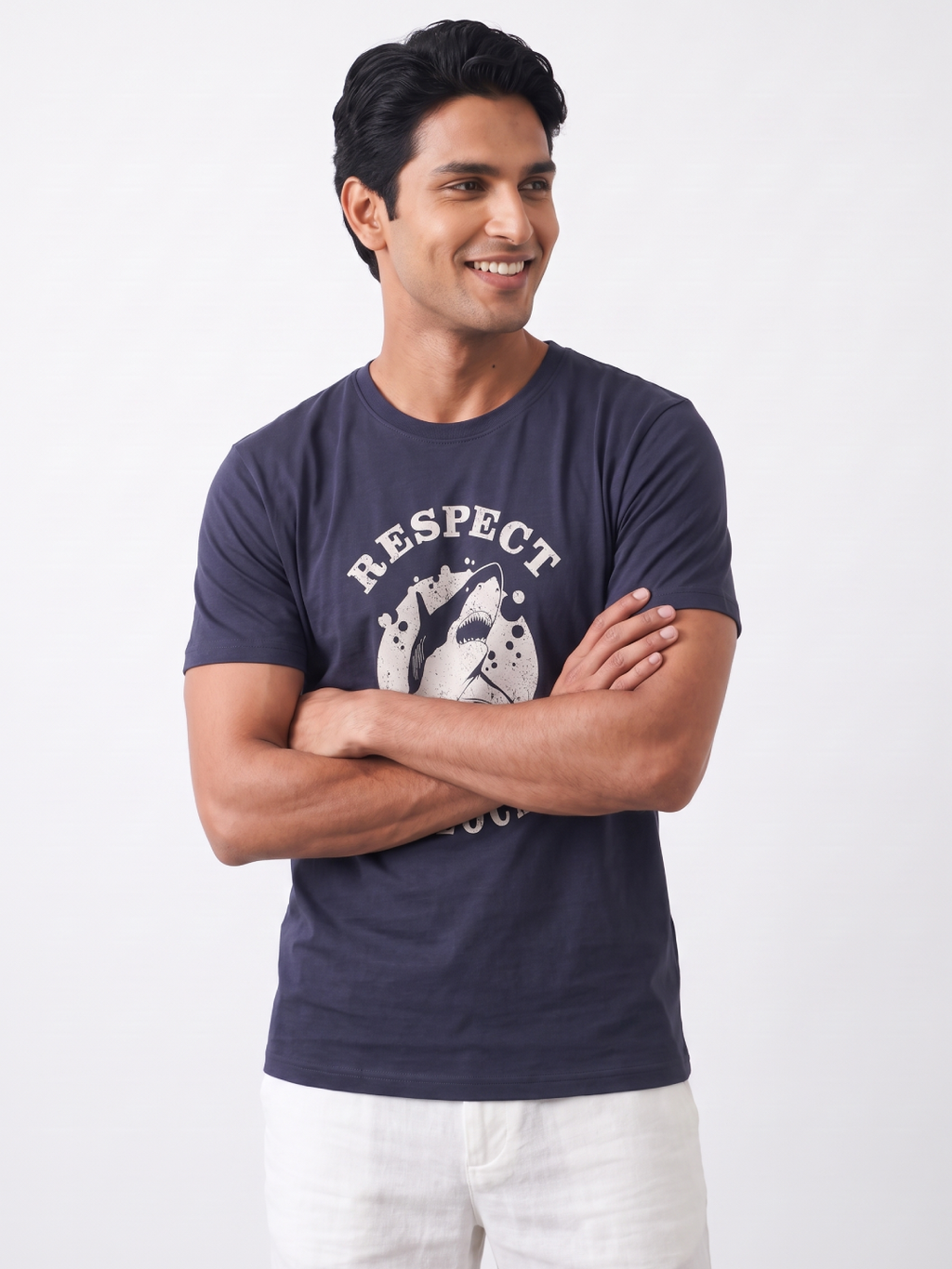Men's 100% Organic Cotton Regular Fit Tshirt Navy