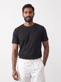 Men's Black 100% Organic Cotton Regular Fit Tshirt