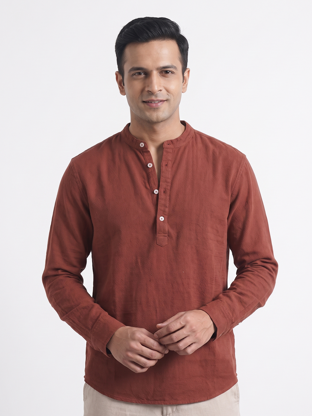 Men's Rust 100% Cotton Regular Fit Shirt