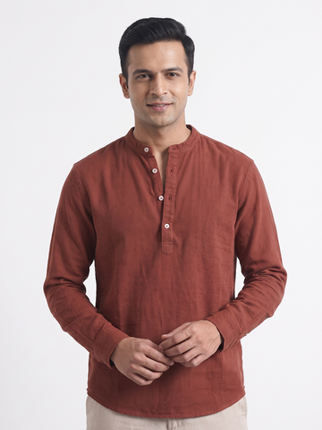 Men's Rust 100% Cotton Regular Fit Shirt