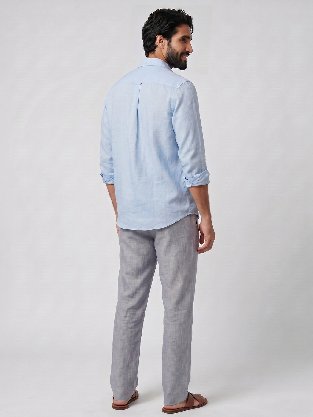 Men's Sky 100% Linen Regular Fit Shirt