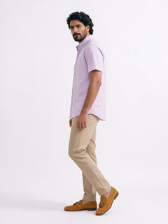 Men's Lilac Oxford 100% Cotton Regular Fit Shirt