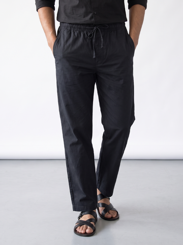 Men’s Cotton Lycra Regular Fit Pocket Pant Black