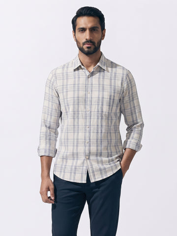 Men's Sand 100% Cotton Regular Fit Shirt