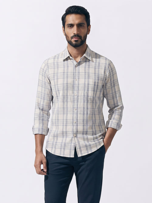 Men's Sand 100% Cotton Regular Fit Shirt