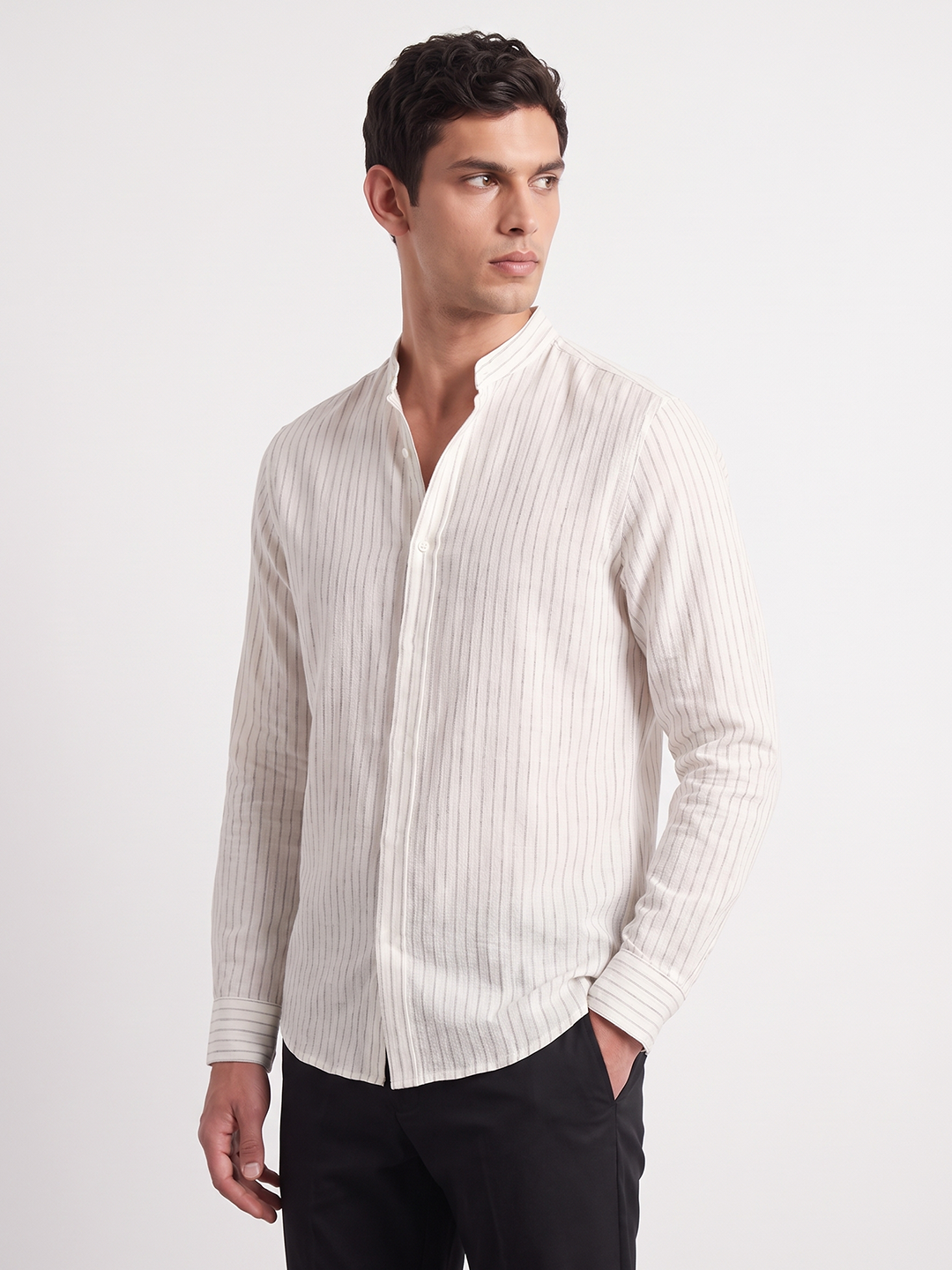 Men's 100% Cotton  Regular Fit Kurta Shirt White