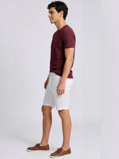 Men's Wine Cotton Bamboo Elastane Regular Fit Tshirt
