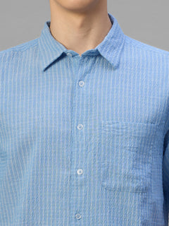 Men's Sky Cotton Viscose Regular Fit Shirt