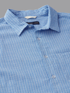 Men's Sky Cotton Viscose Regular Fit Shirt