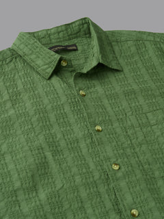 Men's Green 100% Cotton Regular Fit Shirt