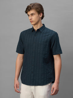 Men's Navy 100% Cotton Regular Fit Shirt