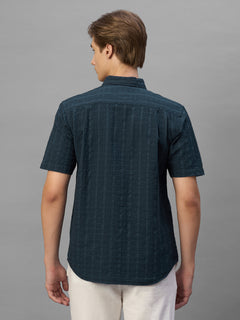Men's Navy 100% Cotton Regular Fit Shirt