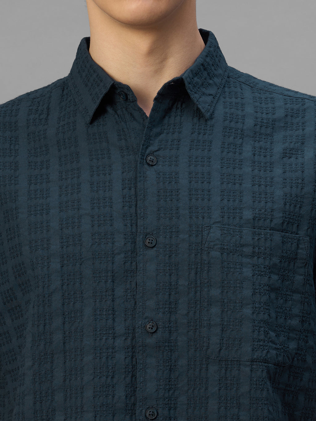 Men's Navy 100% Cotton Regular Fit Shirt