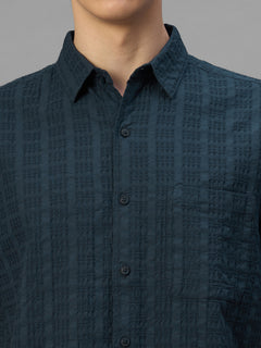 Men's Navy 100% Cotton Regular Fit Shirt