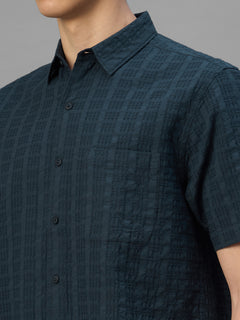 Men's Navy 100% Cotton Regular Fit Shirt
