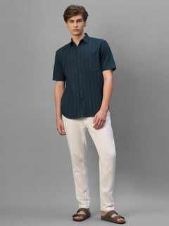 Men's Navy 100% Cotton Regular Fit Shirt