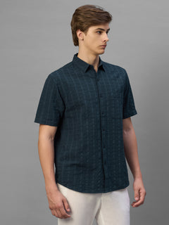 Men's Navy 100% Cotton Regular Fit Shirt