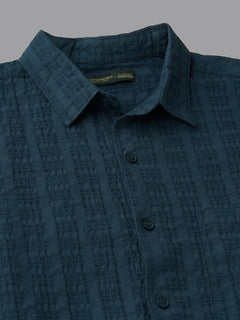 Men's Navy 100% Cotton Regular Fit Shirt