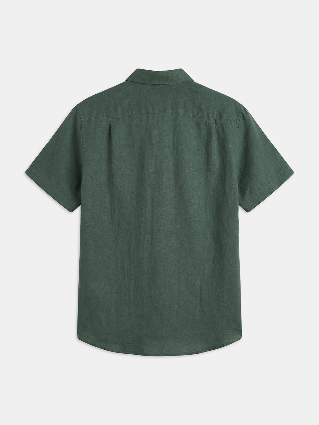 Men's Green 100% Linen Regular Fit Shirt