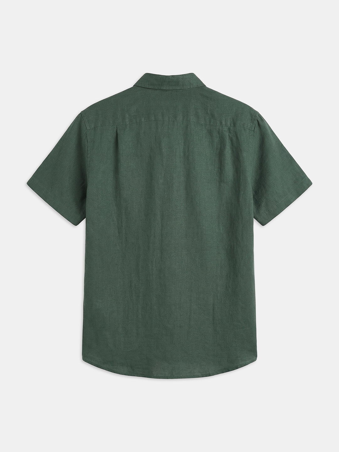Men's Green 100% Linen Regular Fit Shirt