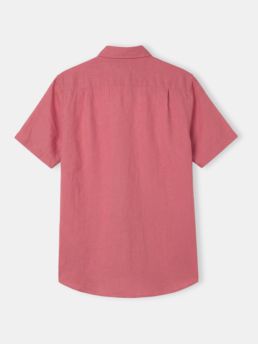 Men's Red 100% Linen Regular Fit Shirt
