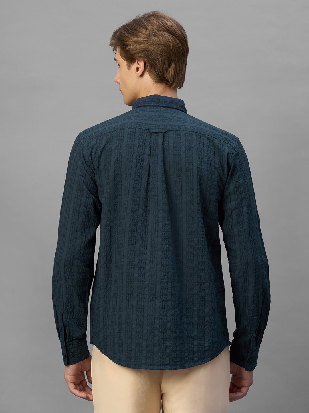 Men's Navy 100% Cotton Regular Fit Shirt