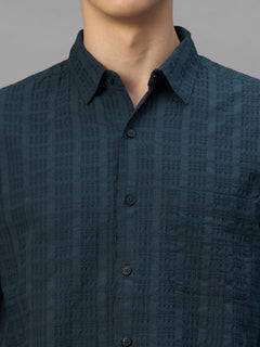 Men's Navy 100% Cotton Regular Fit Shirt