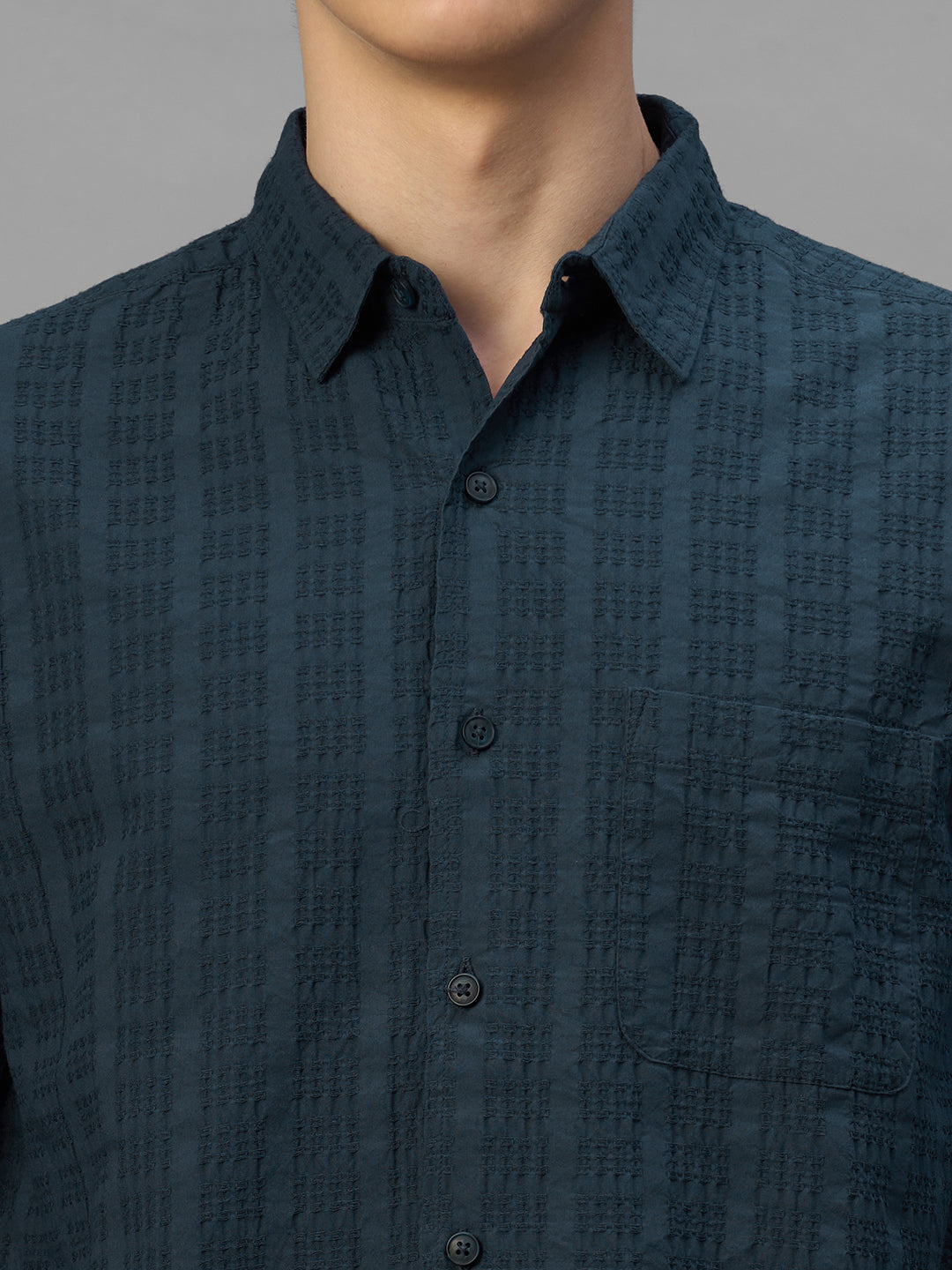 Men's Navy 100% Cotton Regular Fit Shirt