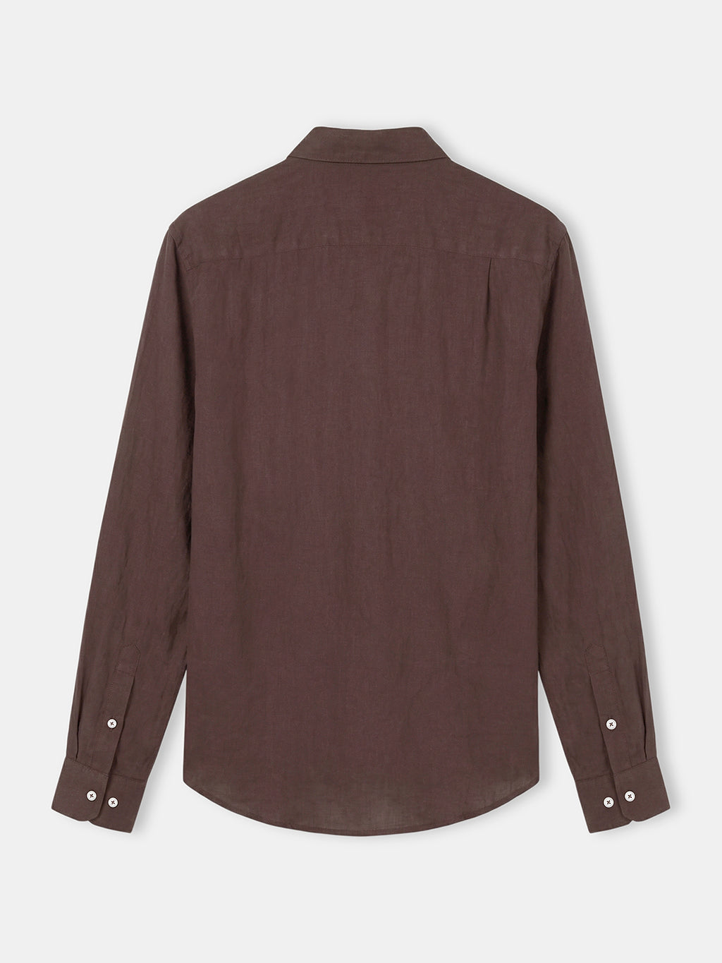 Men's Brown 100% Linen Regular Fit Shirt