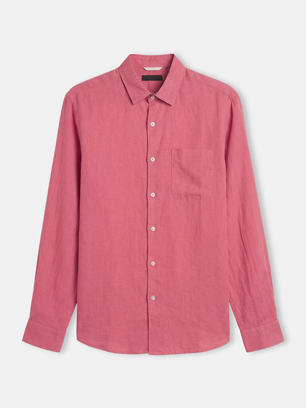 Men's Red 100% Linen Regular Fit Shirt