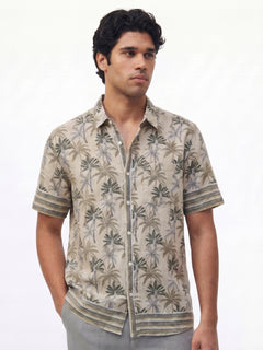 Men's Green 100% Modal Regular Fit Shirt