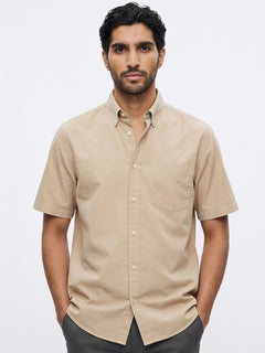 Men's Natural Oxford 100% Cotton Regular Fit Shirt