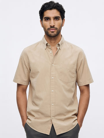 Men's Natural Oxford 100% Cotton Regular Fit Shirt