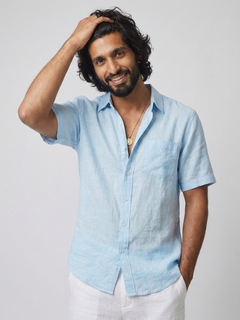 Men's Sky 100% Linen Regular Fit Shirt