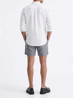 Men's Blue Cotton Linen Regular Fit Shorts