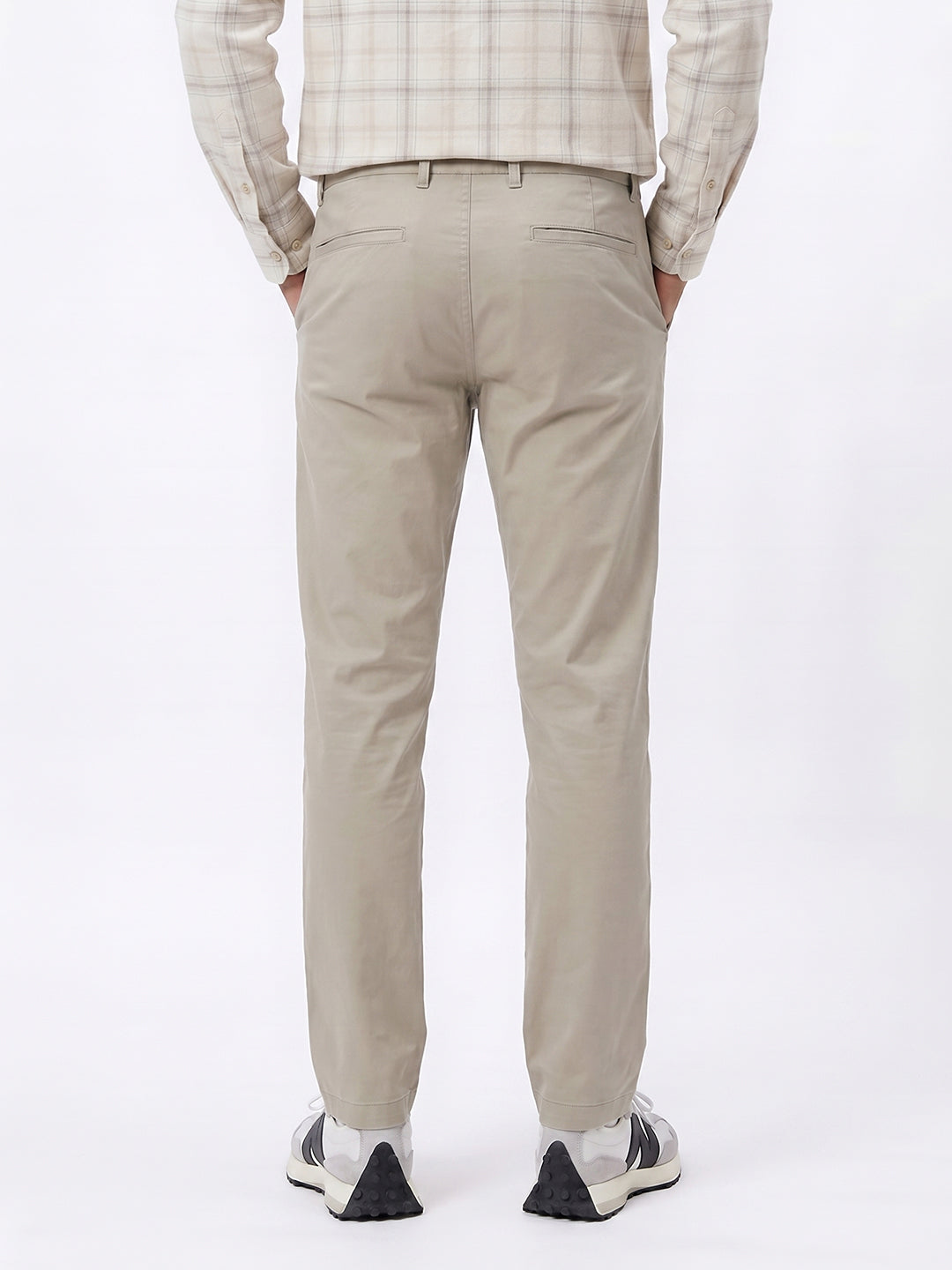Men's Green Cotton Lycra Slim Fit Pant