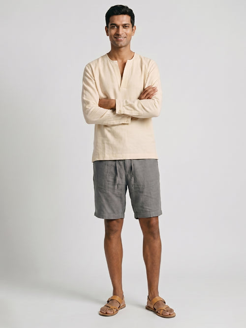 Men's Offwhite 100% Cotton Regular Fit Shirt